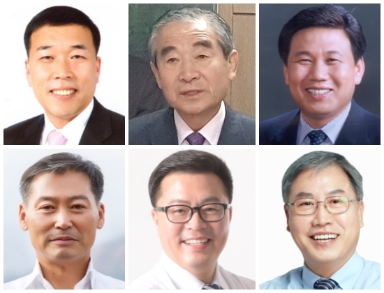 (사진 위 왼쪽부터) 김현철, 송상모, 이충국. (아랫줄 왼쪽부터) 전춘성, 한수용, 허석준. 사진=가나다 이름순.