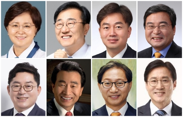 김금옥, 김윤덕, 이덕춘, 이상직(위, 왼쪽부터), 박희승, 이강래, 김성주, 신영대(아래, 왼쪽부터)