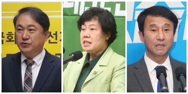 (왼쪽부터) 권태홍·조배숙·한병도 후보.