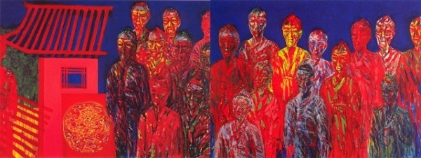 서용선(1951~ ), 캔바스 위에 아크릴, 194×517cm, 1991.