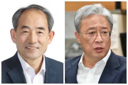 윤준병 후보(왼쪽)와 유성엽 후보