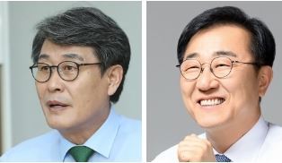 김광수 후보(왼쪽)와 김윤덕 후보