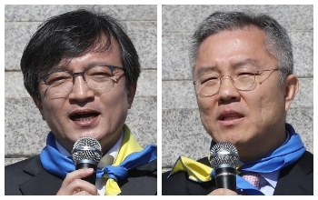 김의겸(왼쪽)·최강욱 후보. 연합뉴스