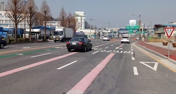 동백대교 서천 방향 진입로.