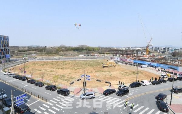 7일 전주 송천동 에코시티 사업부지에서 안전 기원제가 열렸다. 오세림 기자