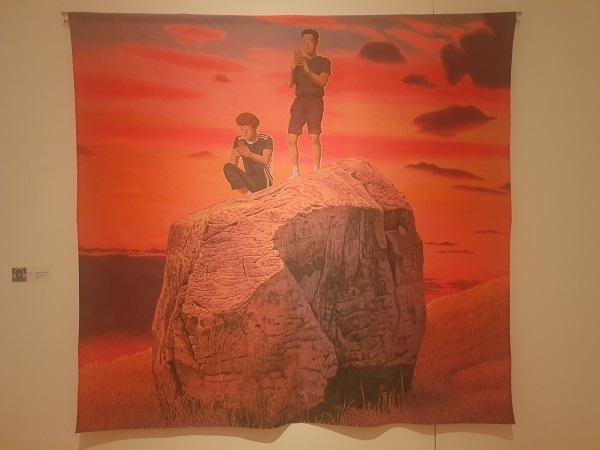 이우성(1983~ ), 천 위에 아크릴릭 과슈, 210×210cm, 2018.