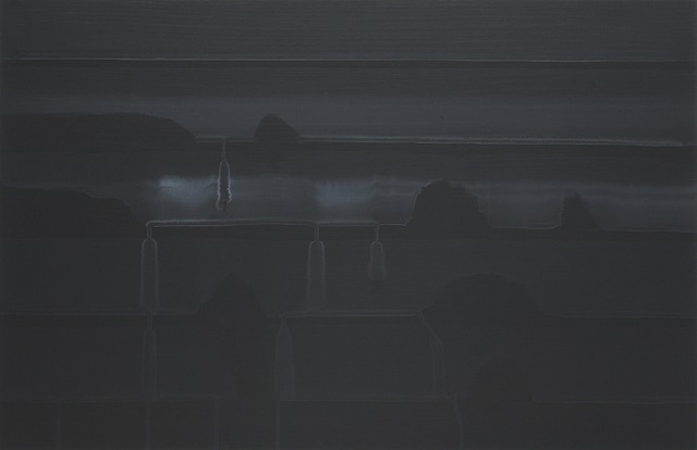 양규준 작품, 검은 산수2011, 65x100cm, acrylic on canvas, 2020.