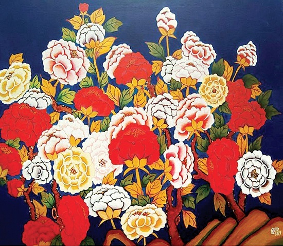 김명숙 작품 '모란'.