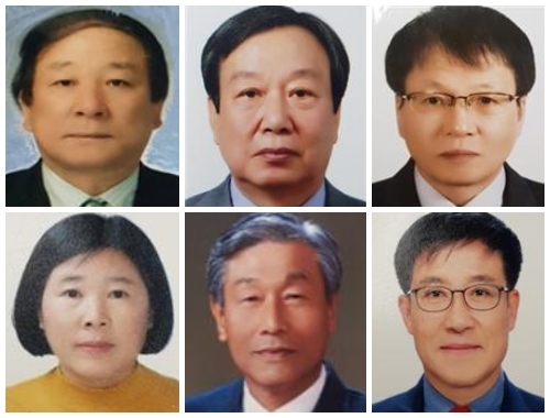 (윗줄 왼쪽부터) 문화체육대상 김영규, 산업대상 전병곤, 사회봉사대상 송헌섭. (아랫줄 왼쪽부터) 효행대상 손민자, 농업대상 김근섭, 교육대상 송태규.