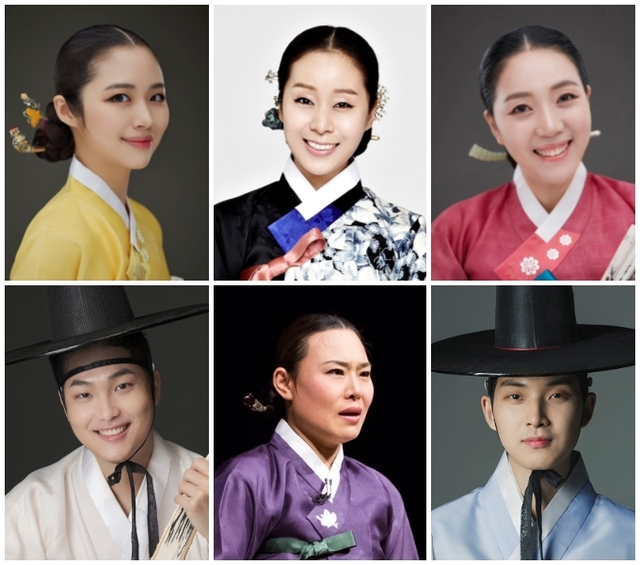 (윗줄 왼쪽부터) 춘향가 김주리, 심청가 박애리·김나영. (아랫줄 왼쪽부터) 흥부가 조수황, 수궁가 염경애, 적벽가 정윤형.