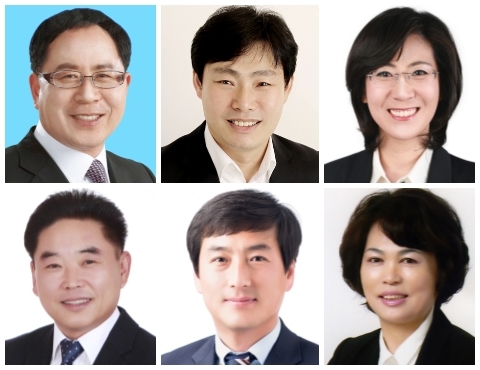 (사진 위 왼쪽부터) 유재구·박철원·김수연 의원. (아래 왼쪽부터) 김경진·김진규·강경숙 의원.