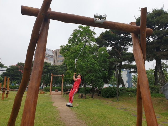 전주시청 노송광장에 조성된 생태놀이터.