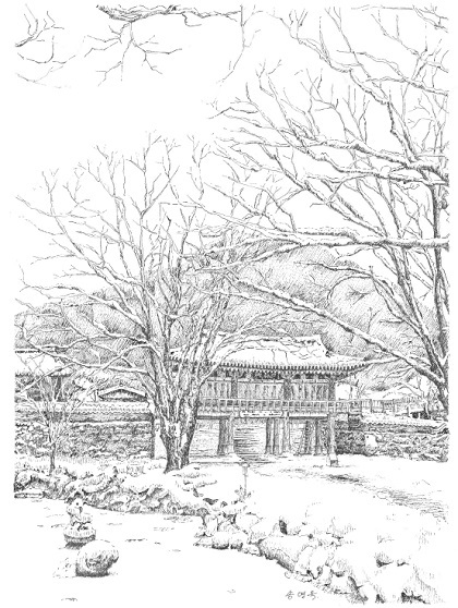 내장산의 설경을 담은 작품 ‘그리움을 닮다’. 정읍이 고향인 작가는 내장산의 사계절을 품으며 자랐다.