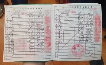 대부업체에서 상인들에게 지급했던 일수 수첩.