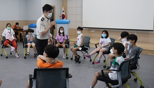 완주소방서 미래소방관 체험교실 모습
