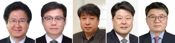 왼쪽부터 서주석 국가안보실 1차장, 여한구 신남방·신북방비서관, 도재형 고용노동비서관, 하동수 국토교통비서관, 류근혁 사회정책비서관.