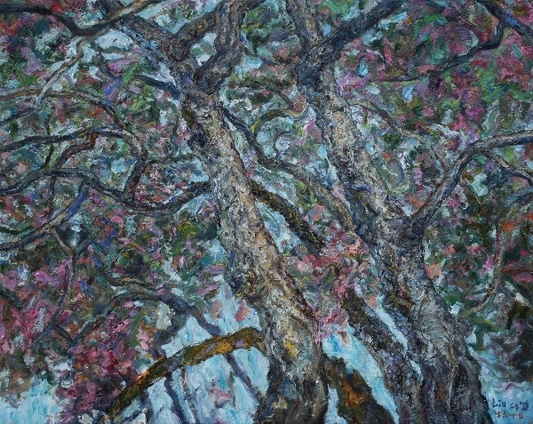 유휴열 작가 작품 '百日蓮花'.