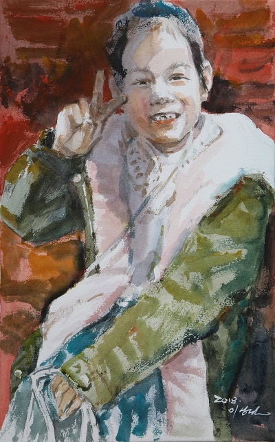 이상권 작가 작품 '소녀'.