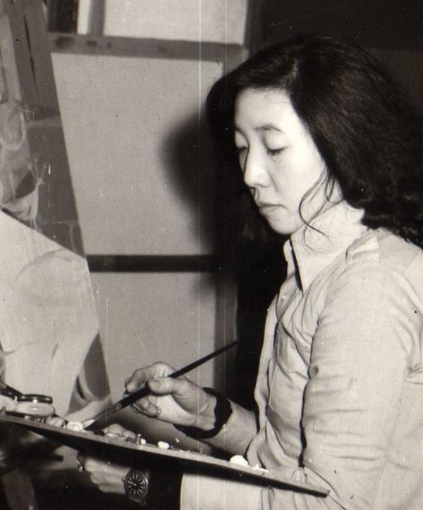 1970년대 화실에서의 윤경희
