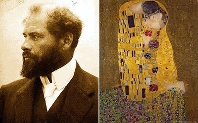 구스타프 클림트(1862-1918)와 영원히 사랑을 의미하는 키스를 하고 있을 것 같은 그의 걸작 ‘키스’(1907년작).