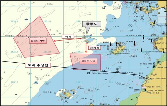 부안군 왕등도 해역 불법 어구 철거사업 구역도.