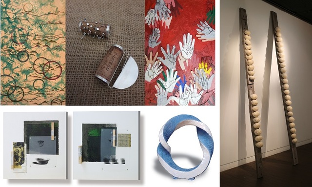 (사진 위 왼쪽부터 시계방향) 김완순 ‘Harmony’, 김선애 ‘향기를 더하다’, 김이재 ‘인생’, 유경희 ‘수류화개’, 강정이 ‘내적표상’, 송수미 ‘나눌 수 있는 호흡’