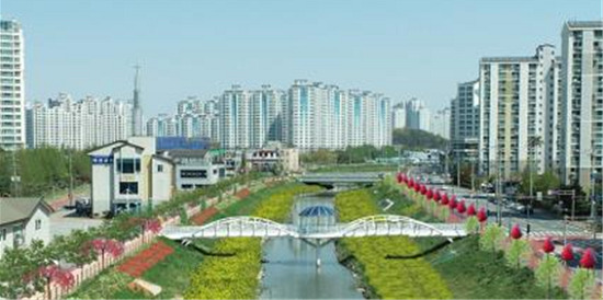 군산 경포천 서래숲길.