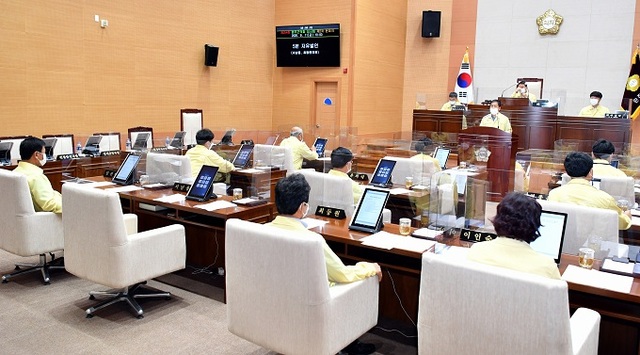 제254회 완주군의회 임시회 전경.