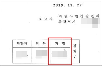 해당 사건을 검찰로 송치하며 마무리한 서류에 결재권은 조합장의 동생에게 있었다.