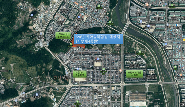 유아 숲 체험원 위치도.