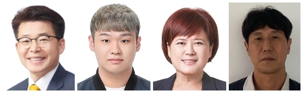 (왼쪽부터) 오형수 도당 위원장, 한상구·허옥희·최장호 부위원장.