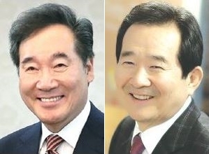 이낙연 대표(왼쪽)과 정세균 국무총리