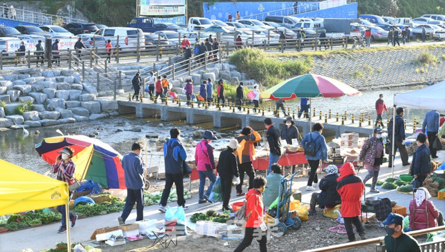 전주의 명물로 자리매김하고 있는 남부시장 새벽 도깨비시장이 최근 천변주차장에서 새벽시장으로 넘어가는 다리 출입부에 펜스를 설치해 일부 출입을 통제한 가운데 12일 새벽시장을 이용하는 시민들이 불편을 겪고 있다. 오세림 기자