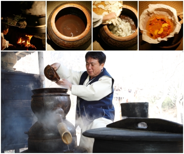 조정형 명인이 전주 이강주를 제조하고 있다.