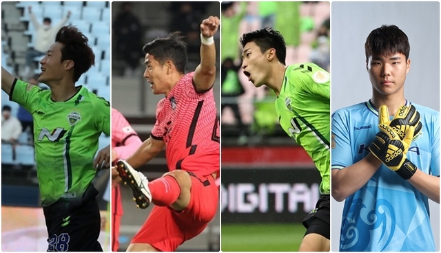 (왼쪽부터) 전북현대 손준호·이주영·조규성·송범근 선수 /사진=연합뉴스