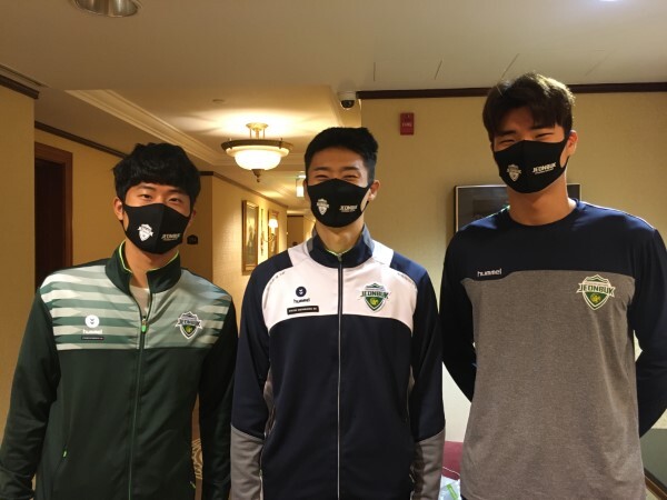 코로나19 음성 판정 올림픽 대표 (왼쪽부터 이수빈,조규성,송범근)