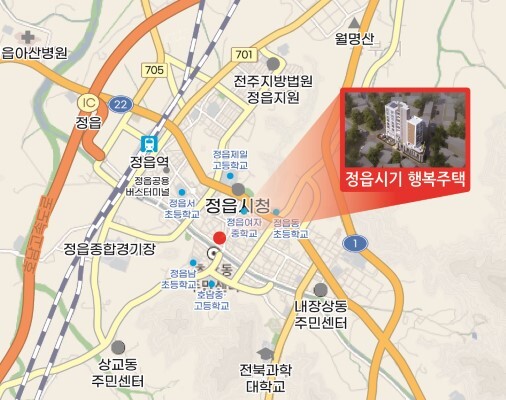 정읍시기 행복주택 위치도