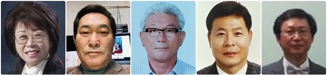 (왼쪽부터) 빙상연맹 박숙영·보디빌딩協 정규훈·양궁협회 여운기·우슈협회 최 용·전북역도협회 이의봉