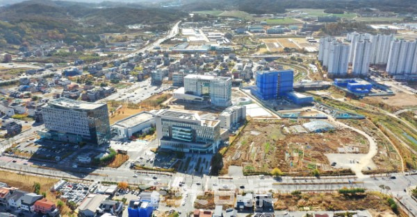 하늘에서 내려다 본 전북 국제금융타운 조성 부지 / 전북일보 자료사진