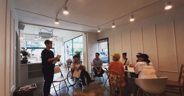 리젠 카페에서 진행된 장애인 바리스타 교육 및 '해보는 협동조합' 회의