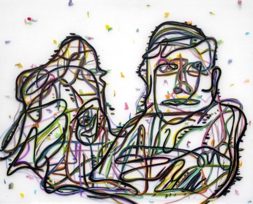 임희성 'Family Landscape', 아크릴보드에 아크릴물감, 샌딩 78x68cm, 2019