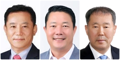왼쪽부터 송지용 의장, 최영일 부의장, 황영석 부의장