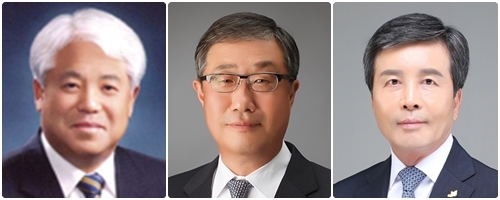 왼쪽부터 김정태 부회장, 김홍식 부회장, 윤방섭 부회장