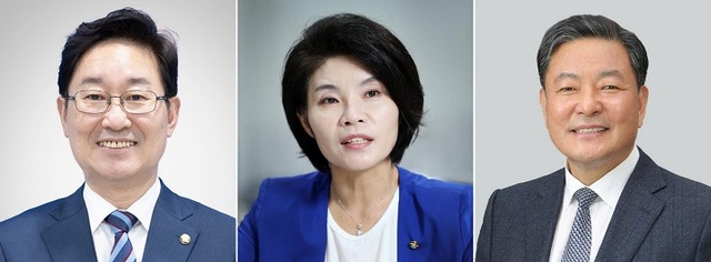 문재인 대통령은 30일 3개 부처에 대한 장관급 인사를 단행했다. 법무부 장관 후보자에는 박범계 국회의원(왼쪽부터), 환경부 장관 후보자에는 한정애 국회의원, 국가보훈처장에는 황기철 전 해군참모총장을 내정했다. /연합뉴스