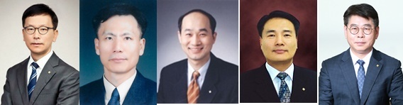 왼쪽부터 서한국 부행장, 이몽호 부행장, 이성란 부행장, 임재원 부행장, 허련 부행장
