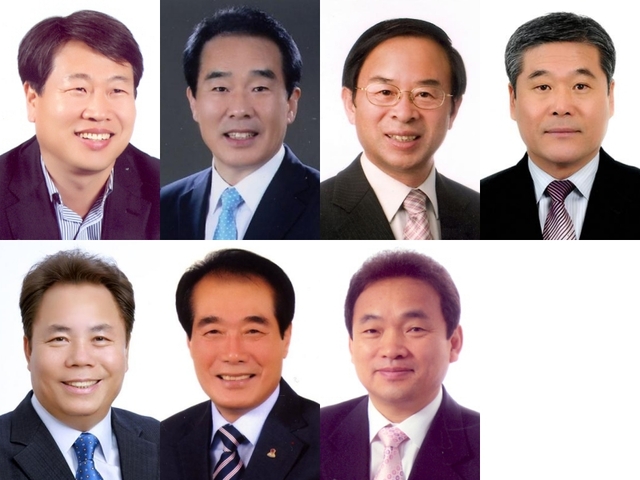 김진명, 박기봉, 심민, 정인준(위), 한병락, 한완수, 한인수(아래)