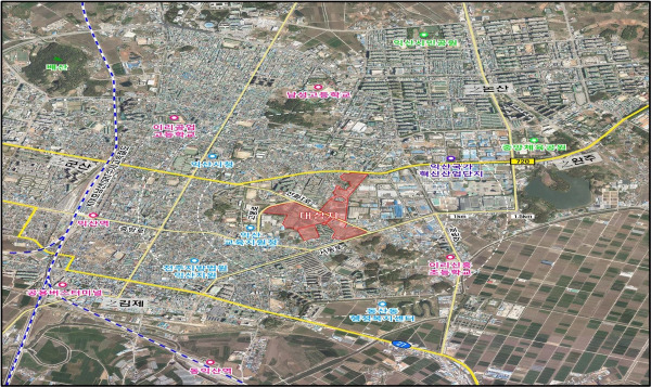 GS자이 1446세대가 들어설 예정인 익산시 마동공원 위치도