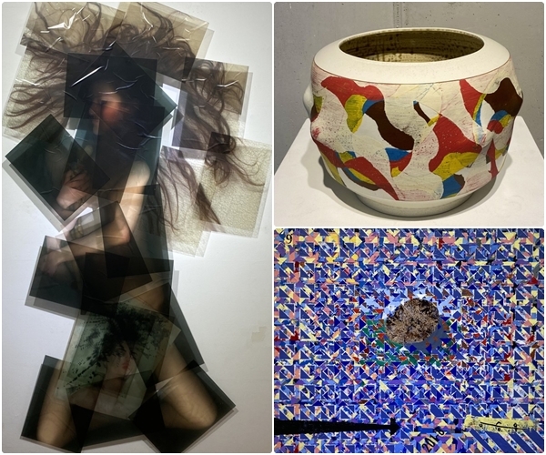 왼쪽부터 시계방향으로 로렌조살라 'Inspiration exist, but it has to find you working', 이광진 '器(기)', 이승우 '꽃창살'