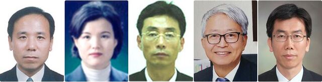 왼쪽부터 박종각 진안교육장, 이은회 순창교육장, 길영균 전북도교육연수원장, 이한규 전북도과학교육원장, 김정기 전북도학생해양수련원장.