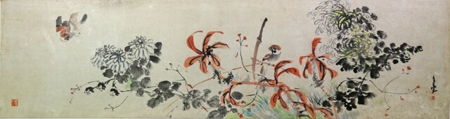 묵로 이용우 화조화.